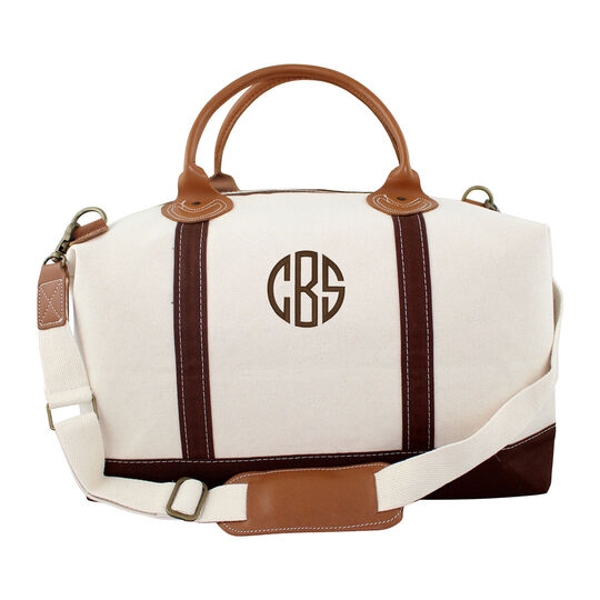 Personalized Brown Trimmed Weekender